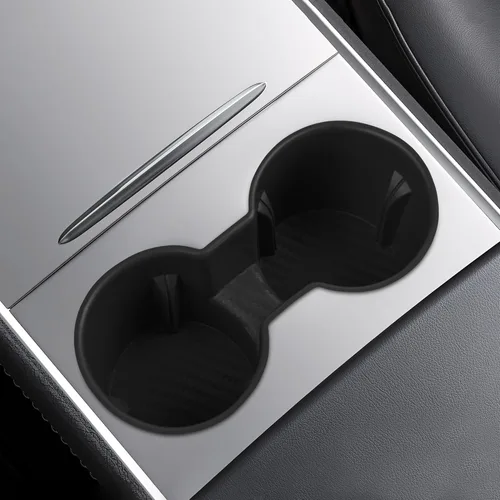 Vista 11 de frani Juego de portavasos (2 piezas) compatible con Tesla Model Y 2021-2026 y Juniper Refresh - Insertos de silicona premium para consola central