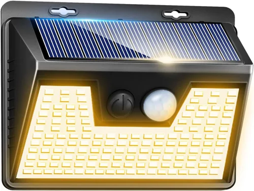 Vista 38 de Peasur Luces Solares para Exteriores con Sensor de Movimiento, 140 LED Luz Solar Alimentada por Energía Solar para Cerca Impermeable, 3 Modos