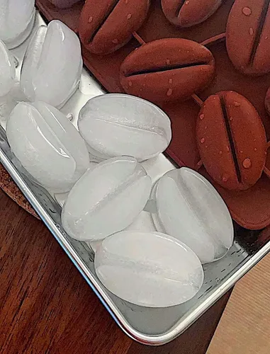 Vista 6 de Molde de silicona para cubitos de hielo en grano de café, 8 cavidades, 8 cavidades, molde para caramelos, fondant, mousse, pastel, chocolate, leche