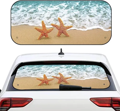 Vista 36 de Biyejit Parasol para ventana trasera de coche de vaca blanca y negra con ventosa, accesorios de automóvil con estampado de vaca, bloqueador solar