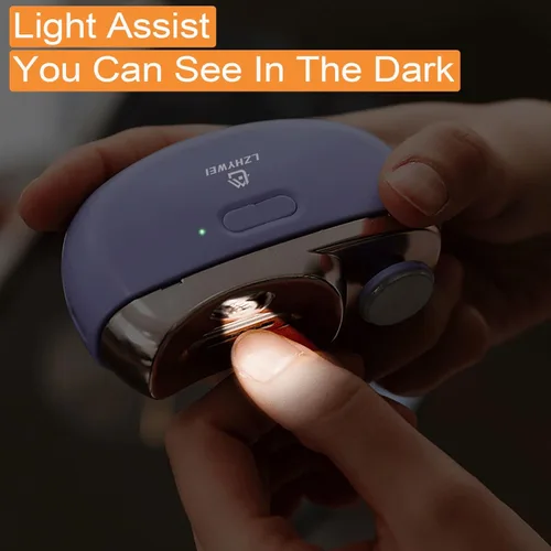 Vista 6 de Electric Nail Clipper, 2-in-1 Automatic Nail Clipper with Nail File and Cutting, USB Rechargeable Safety Fingernail Trimmer with Nail Scraps Storage