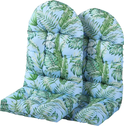 Vista 10 de Enipate Juego de 2 cojines para silla Adirondack con estampado tropical, resistentes a la intemperie, cojines de asiento para sillas de patio