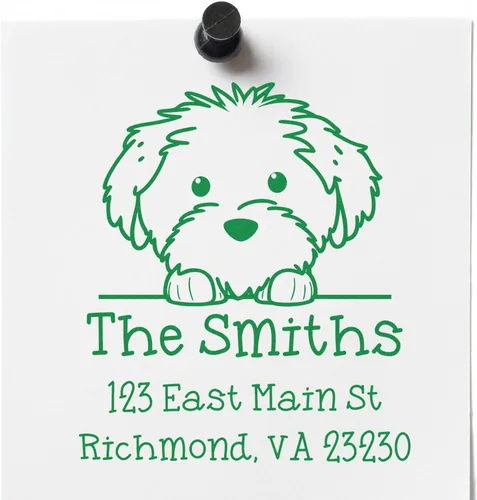 Vista 150 de Sello de alta calidad para cachorros Airedale Terrier – Sello de dirección personalizado – Ideal para los amantes de los perros – Elección de 5