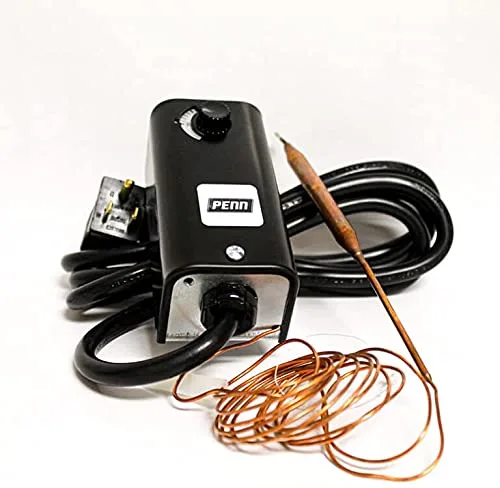 Johnson Controls A19AAT-2C Penn Series A19 Termostato para aplicación de refrigeración portátil, acción de interruptor bajo abierto SPST, rango de