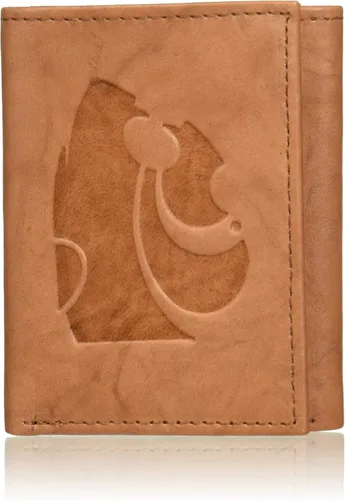 Vista 13 de Rico Industries NCAA Alabama Crimson Tide - Cartera triple de piel en relieve, color marrón