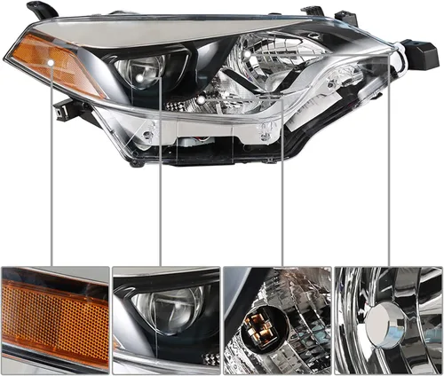 Vista 3 de munirater 8111002E60 - Lámpara de luz delantera derecha negra con repuesto integrado para Corolla 4 puertas Sedan 2014 2015 2016