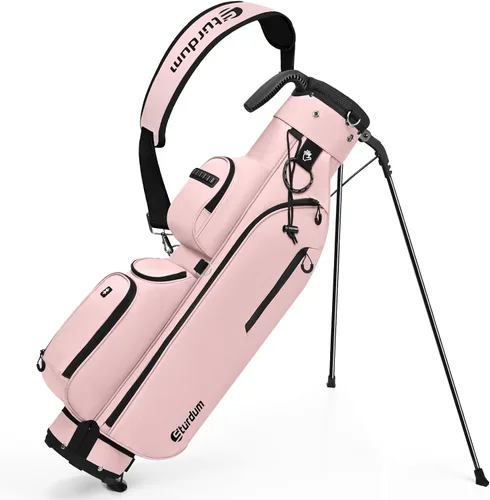 Vista 10 de Par 3 Bolsa de soporte de golf con divisor de 3 vías y cifrado 900D Negro