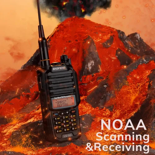Vista 4 de BAOFENG UV-9G GMRS Radio, Radio bidireccional impermeable IP67 para adultos, Escáner y receptor NOAA de largo alcance, Radio recargable portátil