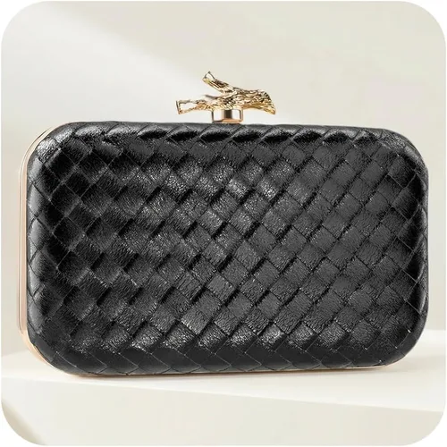 Vista 8 de CHUNLI Clutch Purses for Women Evening/Wedding Chic Woven Bag Formal PU Leather Purse Designer Handbags for Women