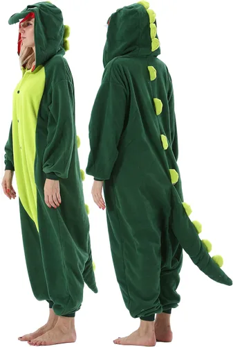 Vista 4 de DarkCom Pijama de una pieza de animal para mujer y hombre, disfraz de Halloween, ropa de dormir de Navidad
