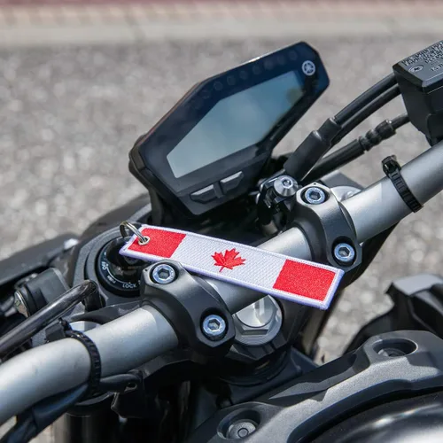 Vista 5 de Llavero de bandera con llavero, EDC para motocicletas, scooters, coches y regalos