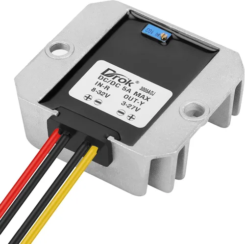 Vista 6 de DROK 12V DC Buck Converter, 8-35V to 3-27V 5A 135W Voltage Regulater Waterproof Adjustable 3V 5V 9V 12V 24V Power Supply Transformer Step-Down Volt