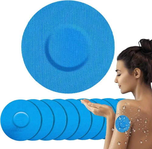 Vista 10 de Paquete de 50 fundas impermeables para sensores para Freestyle Libre 2/3, parches adhesivos CGM sin pegamento en el centro, cinta precortada