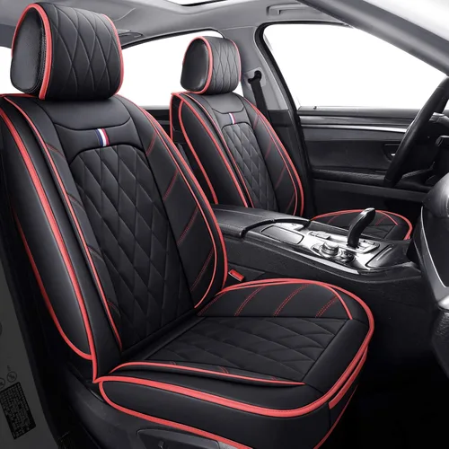 Vista 9 de Fundas para asientos delanteros de capitán, impermeables de piel universal, compatibles con Honda Civic CRV, Toyota 4Runner, Corolla, Pilot, Rogue