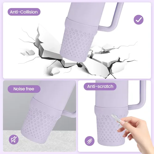 Vista 3 de Botas de silicona para Stanley, protector inferior de copa, accesorios para Stanley Quencher H2.0 FlowState Tumbler 40ozStanley Adventure Quencher