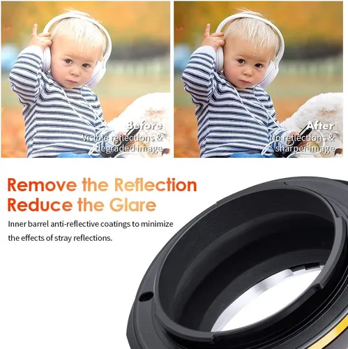 Vista 5 de K&F Concept Adaptador de montaje de lente compatible con Sony Alpha Minolta AF A-Type Lens a NEX E-Mount sin espejo con diseño de barniz mate