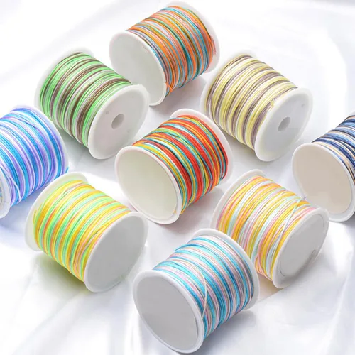 Vista 7 de Cordón de nailon para cuentas de 164.0 ft x 0.031 in, hilo de raso satinado de nailon trenzado para manualidades de macramé