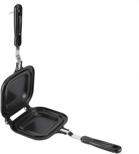 Oumefar Sartén cuadrada de doble cara para panqueques, sartén antiadherente para hacer sándwiches, sartén multifunción para hornear, tostadora,