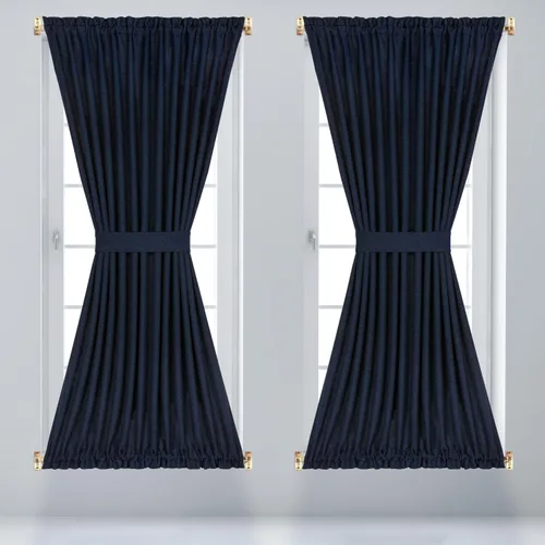 Vista 6 de Amazing Drapery Hardware Varillas de Cortina Giratorias Blancas para Marco con Extremos de Latón, Juego de 2 (Herrajes Incluidos) - Longitud