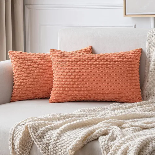 Vista 37 de MIULEE - Juego de 2 fundas decorativas para cojines, de pana suave y con estilo campestre y bohemio a rayas, para decorar hogar, sofá, cama, sala