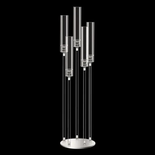 Vista 28 de Candelabro de 35 pulgadas 1 pieza en negro para centros de mesa de 5 brazos, centros de mesa de boda para decoraciones