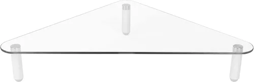 Kantek Elevador de monitor de esquina de cristal, 19.7 x 11 x 3.25 pulgadas, transparente, soporta 40 libras