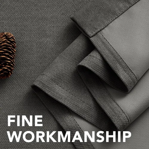 Vista 7 de H.VERSAILTEX Cortina de lino para oscurecer la habitación para dormitorio/sala de estar, cortinas opacas extra anchas de 100 x 84 pulgadas