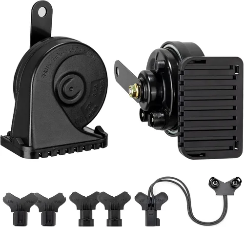 Bocina de auto adecuada para Chevy/GMC/Ford 12V bocinas de coche ruidosas con parrilla protectora Bocina de caracol eléctrica de doble tono,