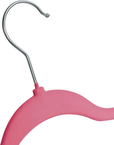 Vista 4 de Honey-Can-Do Paquete de 25 terciopelo antideslizante de perfil delgado, colgador rosa, 25