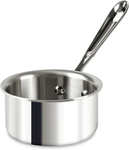All-Clad D3 - Calentador de mantequilla de acero inoxidable de 3 capas, 0.5 cuartos, apto para inducción, horno y asador, seguro hasta 600 °F, ollas