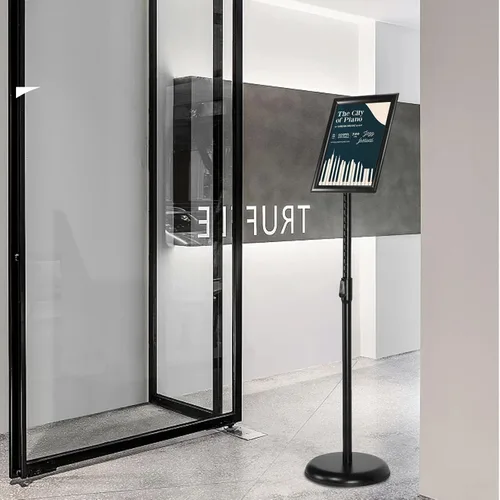 Vista 7 de Soporte ajustable para carteles de alta resistencia, soporte de aluminio abierto para 8.5 x 11 pulgadas, vista vertical y horizontal, utilizado