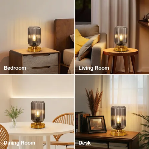 Vista 8 de LigthRound Touch Table Lamp for Bedroom, Cordless Bedside Small Table Lamp, Dimmable Rechargeable Battery Operated Lamp for Nightstand, Bedside