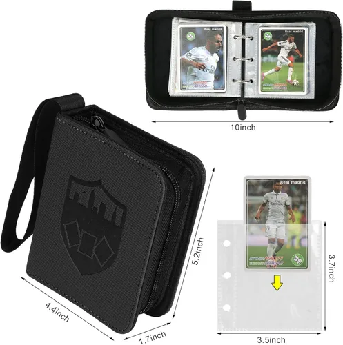 Vista 2 de GERMUN Carpeta Mini de Tarjetas de 1 Bolsillo, Carpeta de Tarjetas Coleccionables de 80 Bolsillos, Álbum Pequeño Premium de Colección de Tarjetas