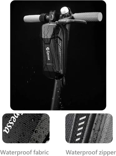 Vista 3 de Epessa Bolsa Universal para Scooter, Bolsa de Manillar de Scooter EVA, Bolsas Delanteras Impermeables para Scooters para Llevar Cargador