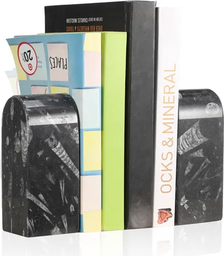 Vista 20 de Koville Sujetalibros de mármol de lujo para estantes, extremos decorativos de libros de piedra, soportes de libros de mármol de alta resistencia