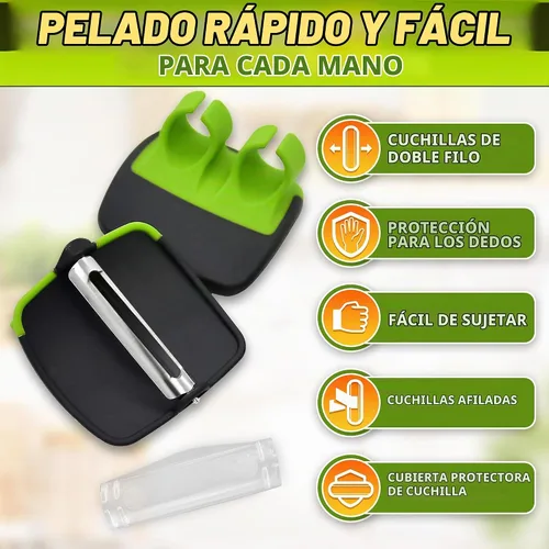 Vista 4 de Pelador de palma para verduras con cuchillas de acero inoxidable de doble