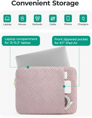 Vista 4 de BAGSMART Funda para Laptop Compatible con MacBook Air/Pro, 13-13.3 pulgadas, Compatible con MacBook Pro de 14 Pulgadas, Funda para MacBook Air M2