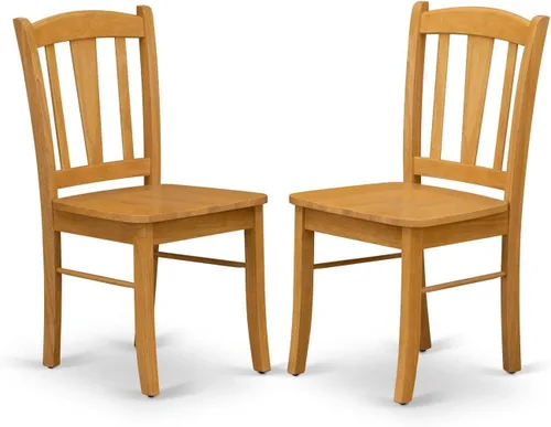 Vista 2 de East West Furniture MZDL3-OAK-W - Juego de mesa de cocina de 3 piezas para espacios pequeños que contiene una mesa de comedor rectangular con gotas