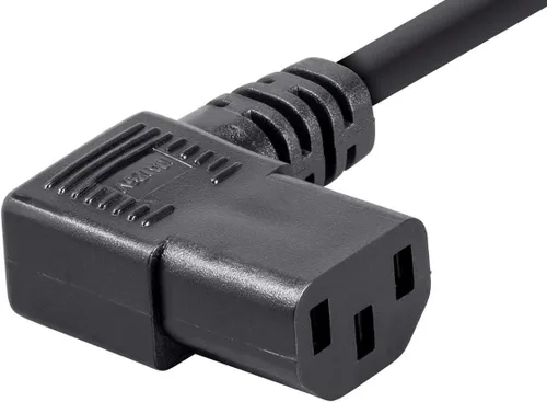 Vista 4 de Monoprice Cable de alimentación en ángulo recto NEMA 5-15P a ángulo recto IEC 60320 C13, 13 Amp, 1625 vatios, 125 voltios, 16AWG, 2 pies, negro