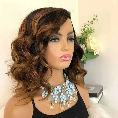 Vista 5 de Pelucas para mujeres blancas, pelucas cortas y rizadas, peluca de corte Pixie, color natural, 150% cabello humano rizado estilo Bob, cabello