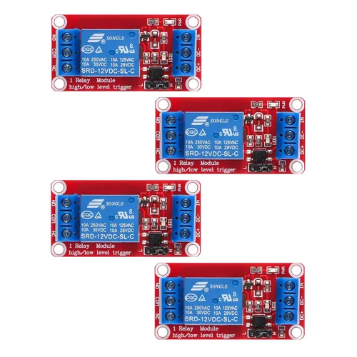 Vista 13 de Módulo de relé 10pcs DC 12V Tablero de relé 1 canal con soporte de aislamiento optoacoplador de alto o bajo nivel