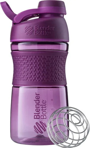 Vista 10 de BlenderBottle SportMixer - Botella mezcladora perfecta para batidos de proteínas y pre entrenamiento, 20 onzas, color negro