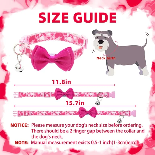 Vista 2 de PUPTECK Collar de perro con campana, paquete de 2 unidades, collar ajustable para cachorros, dulce regalo para perros pequeños y mascotas de 11.8 a