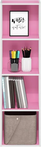 Vista 273 de Furinno - Estantería de cubos de 5 niveles serie Luder para libros y almacenamiento, color roble francés