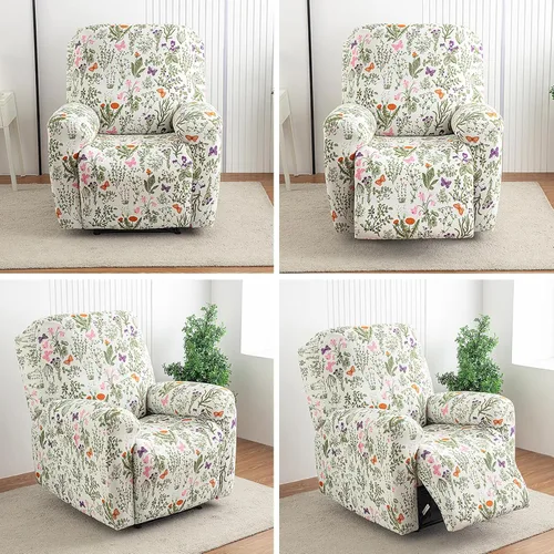 Vista 4 de Eco-Ancheng Fundas reclinables de 4 piezas, fundas para sillas reclinables, fundas elásticas para sofá reclinable, fundas ajustables