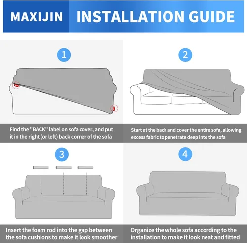 Vista 7 de MAXIJIN Funda súper elástica para sofá de 3 cojines, funda universal de 1 pieza para sofá de sala de estar, protector de muebles de elastano, apto