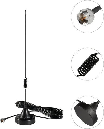 Vista 2 de Abridor de puerta de garaje inteligente Antena receptora de base magnética de largo alcance extendido con conector macho F para receptores de radio