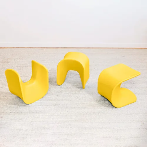 Vista 10 de ECR4Kids Asiento ondulado, altura del asiento de 14 a 15.1 pulgadas, taburete de perca, amarillo, paquete de 2