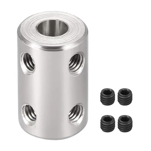 Vista 9 de TA-VIGOR Juego de 2 tornillos de acoplamiento de eje de 0.157 in a 0.157 in, D14mm x L22mm de diámetro de acero inoxidable rígido acoplador de eje