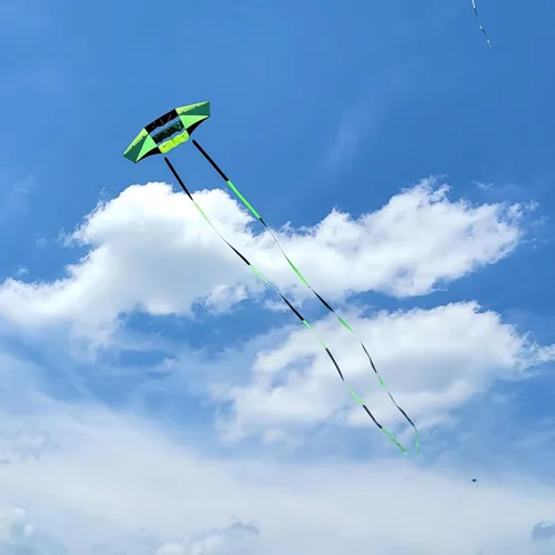 Vista 6 de Cometas de playa para adultos grandes con cola larga, 98 pulgadas Super Easy Flyer 3D Rainbow Box Kites, viene con dos colas de varios colores de 49